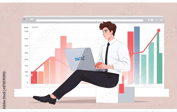 Fototapeta Boost Sales and Revenue with Expert Data Analysis, Business Analytics Insights for Success