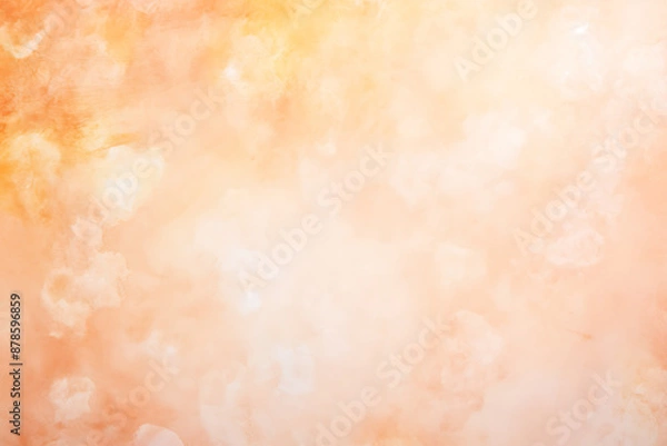 Fototapeta Abstract watercolor background in peach and yellow perfect for wedding invitations or romantic designs. 
