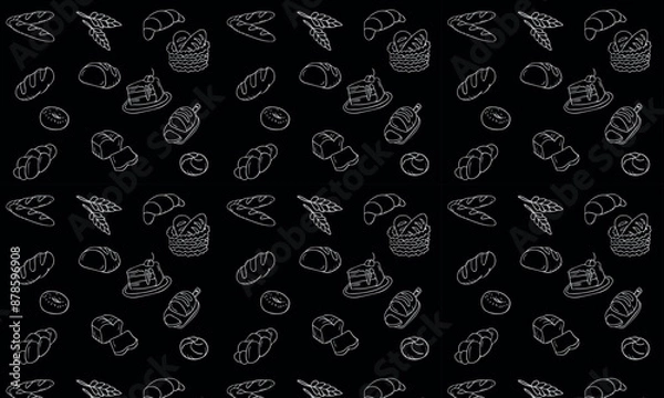 Fototapeta Seamless vector bakery & pastry pattern
