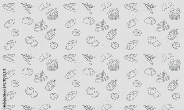 Fototapeta Seamless vector bakery & pastry pattern
