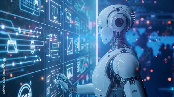 Obraz An AI system automating the response to security incidents. technology AI