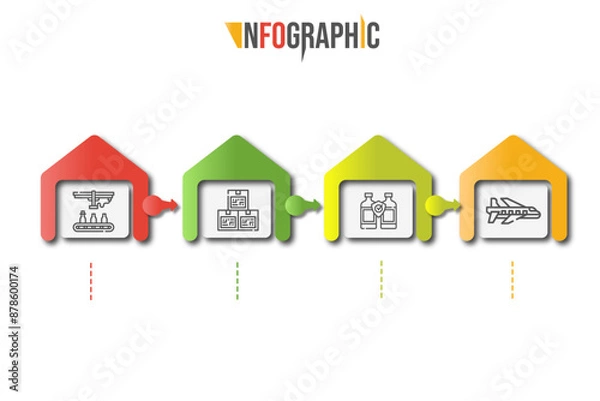 Fototapeta Infographic timeline store 4