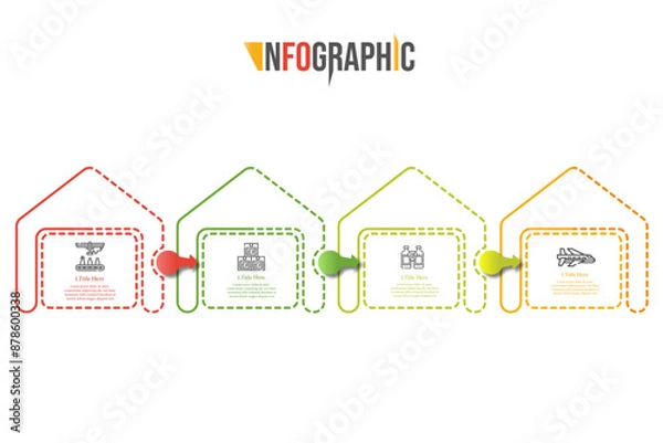 Fototapeta Infographic timeline store 4