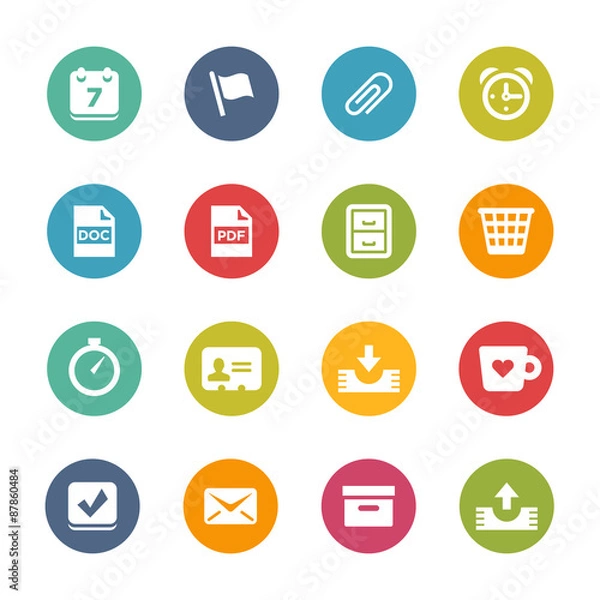 Obraz Office Icons, Circle Series