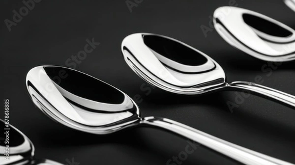 Fototapeta spoons and fork generated by AI wide