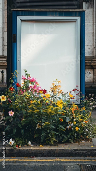 Fototapeta realistic raw photograph of a blank poster in london