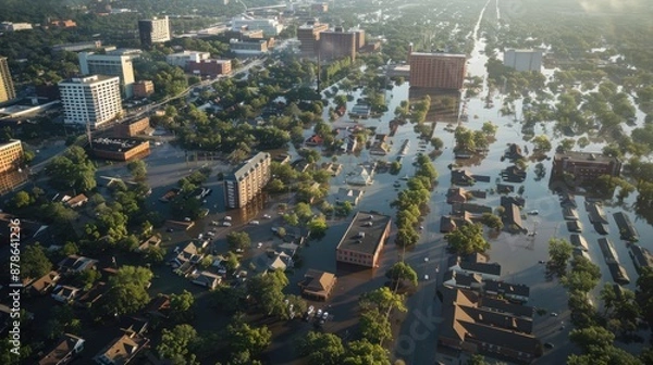 Fototapeta Flooded village