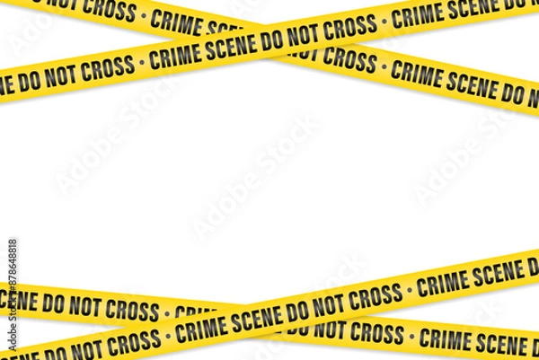Fototapeta Vector set of danger lines and police tapes for restricted and danger zones. Crime Scene Do Not Cross. Vector illustration