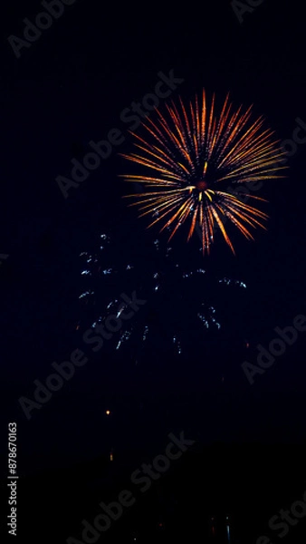 Fototapeta fireworks in the night sky #07 with copy space