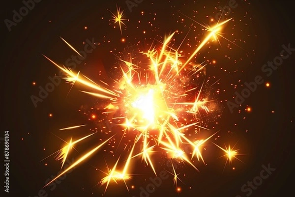 Obraz A glowing firework icon with a burst effect, representing celebration and excitement