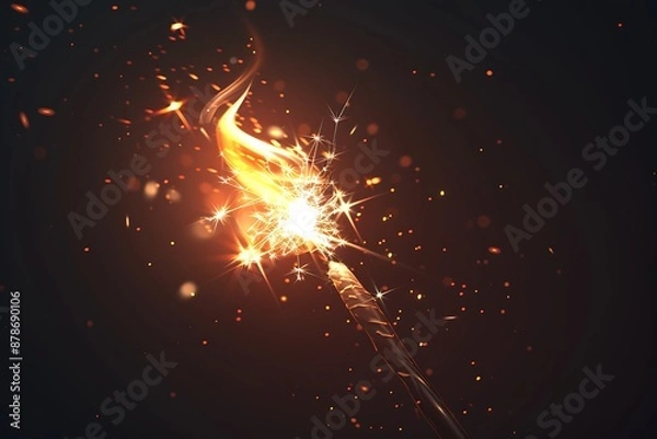 Obraz A glowing firework icon with a burst effect, representing celebration and excitement