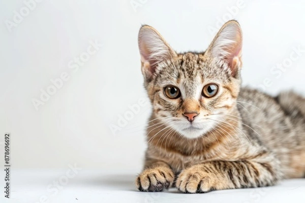 Obraz portrait of a Javanese cat breed, with white background