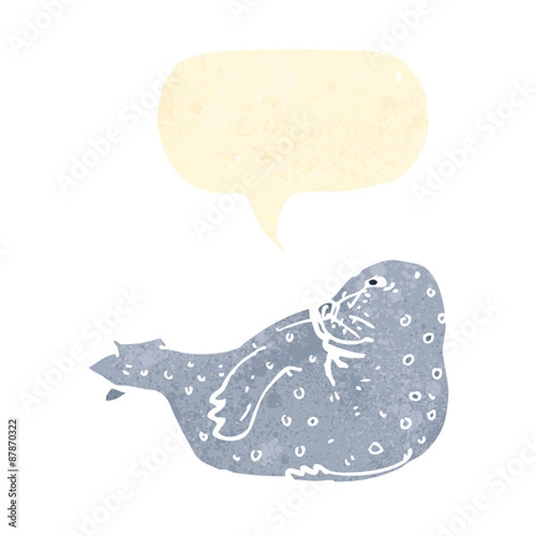 Fototapeta retro cartoon seal with speech bubble