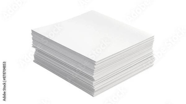 Obraz Stack of blank paper sheets transparent background.