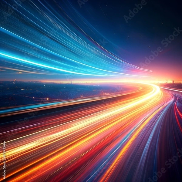 Fototapeta Abstract Light Streaks with Dynamic Movement and Gradient Effects