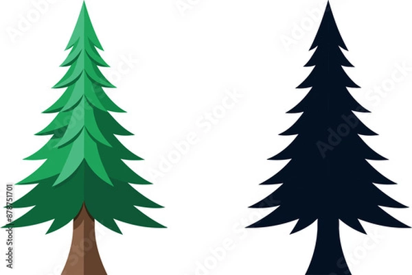 Fototapeta Pine tree vector. Pine tree sets