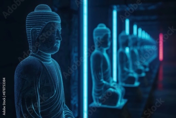 Fototapeta In a futuristic temple