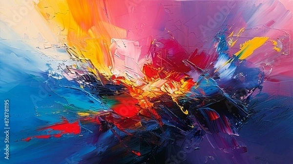 Fototapeta Abstract Painting With Vibrant Colors