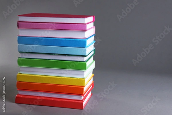 Fototapeta Colorful books on gray background