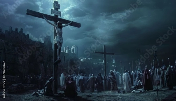 Fototapeta Jesus on the Cross at Golgotha