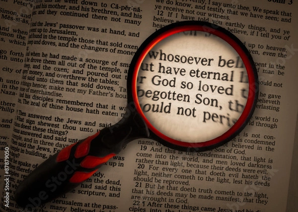 Obraz A fous on 'God so loved' in the bible passage, John 3v16