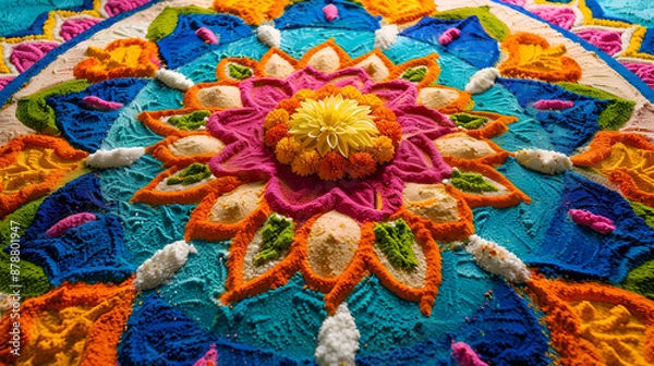 Fototapeta Colorful Diwali rangoli patterns