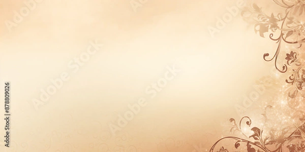 Fototapeta Elegant cream, gold, and brown floral background perfect for wedding invitations, save the dates, and romantic projects. 
