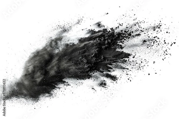 Fototapeta A black and white photograph showing a dense cloud of dust in mid-air