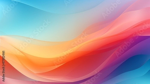 Fototapeta Vibrant Abstract Waves with Multicolor Gradient Background