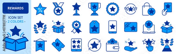 Fototapeta Icons in two colors about rewards