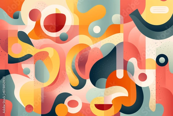 Obraz Abstract colorfull fruit shapes background