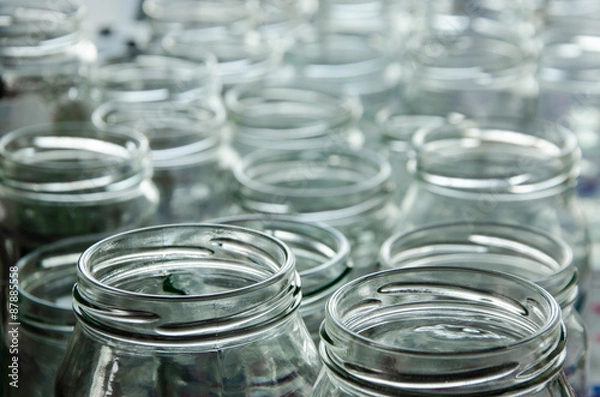 Fototapeta empty jars of homemade preserves