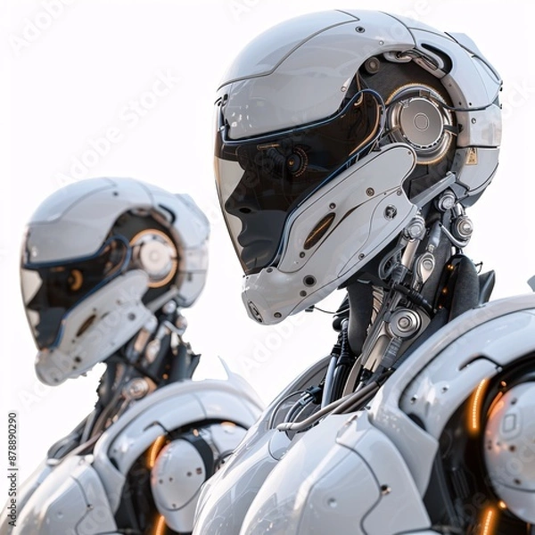 Fototapeta Robots get ready, sideways.