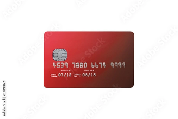 Fototapeta bank card on a white background