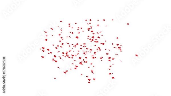 Fototapeta Red Confetti explodes on a white background