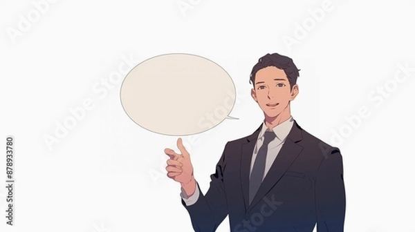 Obraz 話しているビジネスマン、無地の吹き出し55