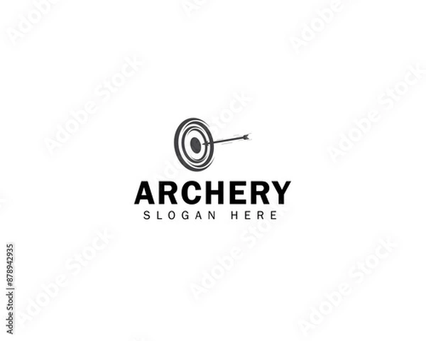 Obraz Archery target logo vector icon illustration design