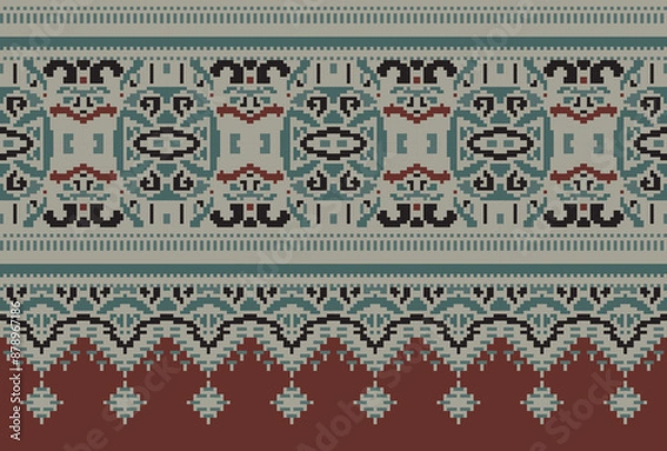 Obraz Traditional Seamless Ethnic Pattern background design in aztec, tribal, fabric, native style illustration vector
