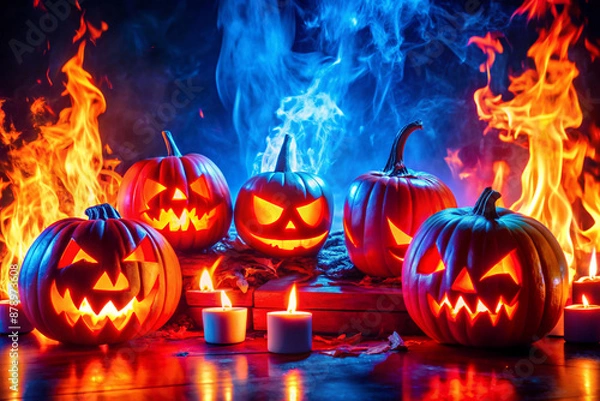 Obraz halloween pumpkin on fire