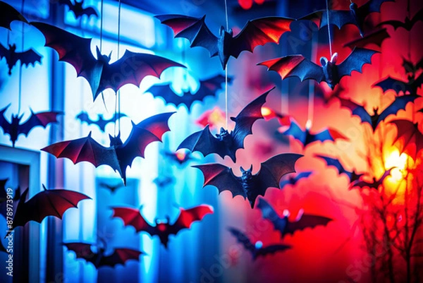 Obraz halloween background with bats