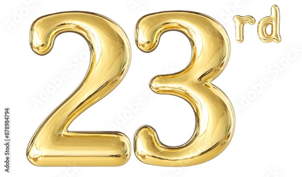 Fototapeta 23rd Anniversary Gold Number 3D