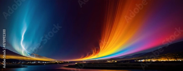 Obraz abstract background with glowing lines