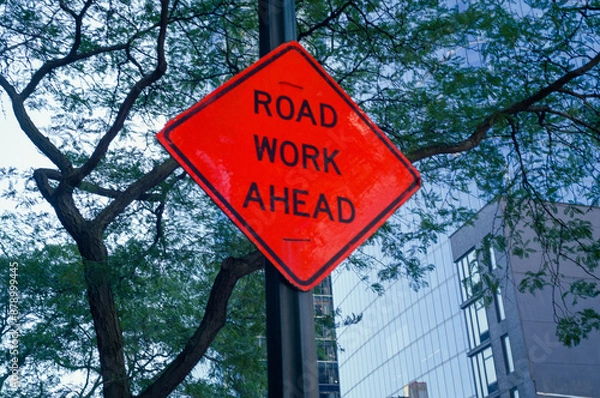 Obraz 標識　ROAD WORK AHEAD