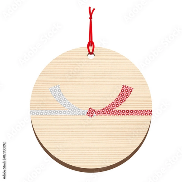 Fototapeta 絵馬■祈る・祈願・願い事・水引・絞り・円・無地