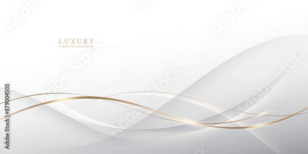 Obraz 高級感のある金色の曲線背景
