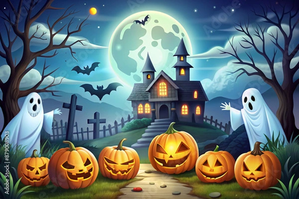 Fototapeta halloween background with pumpkin