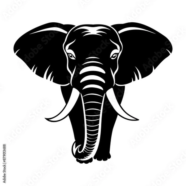 Fototapeta Elephant Head Logo Symbol Silhouette