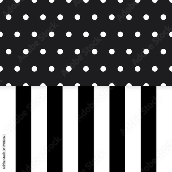 Obraz Abstract stripe pattern with polka dots seamless background.