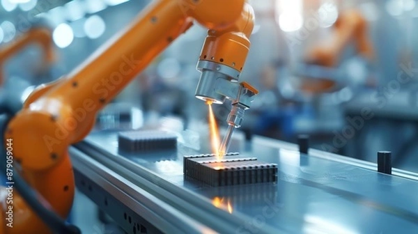 Fototapeta High-tech manufacturing plant, advanced robotics and machinery working together, pushing the boundaries of innovation and technology