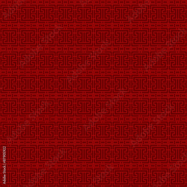 Fototapeta Seamless Chinese window tracery lattice geometry pattern background.
